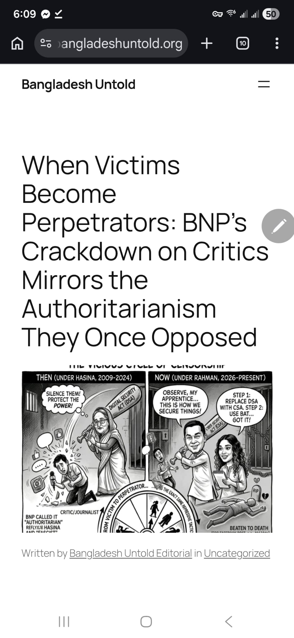 When Victims Become Perpetrators: BNP’s Crackdown on Critics Mirrors the Authoritarianism They Once Opposed